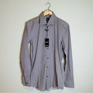 Hugo Boss Men's Joe Kent Med Red Regular Fit Stretch Cotton Dress Shirt